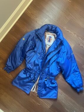 Descente Royal Blue Ski Jacket with Elastic Waist